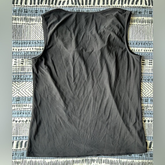 Laura Womens Black Crowl Neck Silver Studded Details Feminine Top Medium - Picture 6 of 9